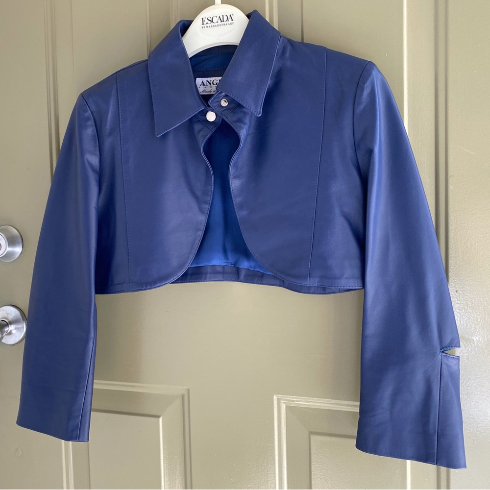 Angeli Leather Cropped Italian Jacket.